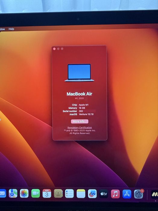 Macbook M1 16gb ram impecabil
