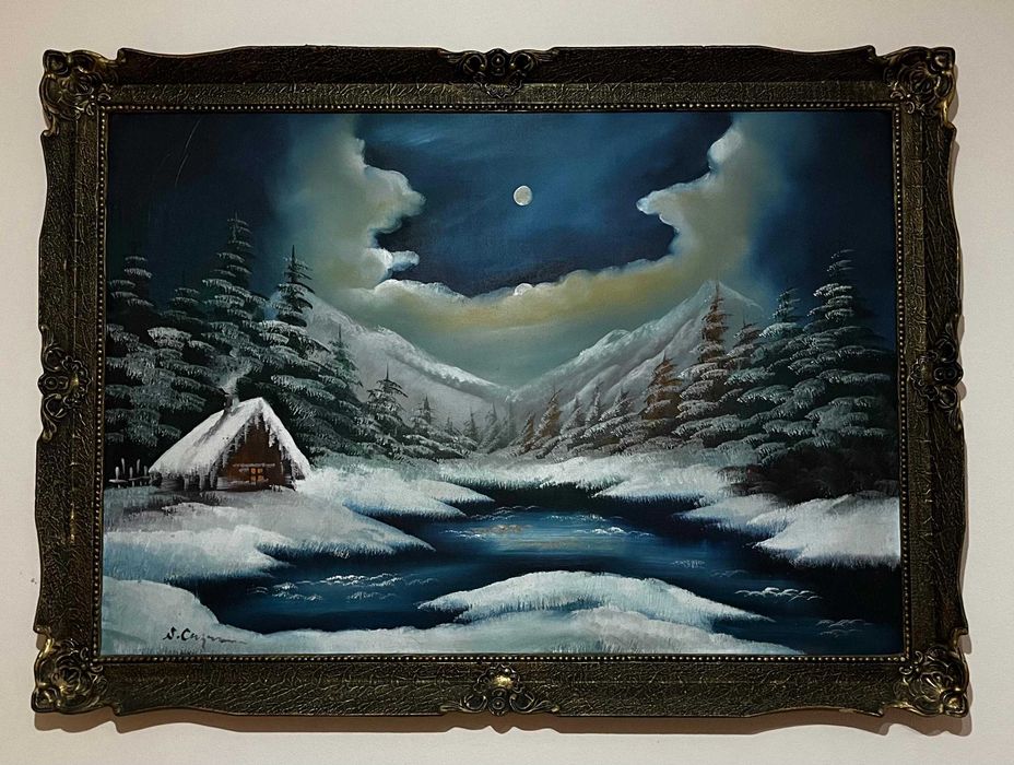 Tablou peisaj de iarna, 110cm-80cm, preț 500 lei