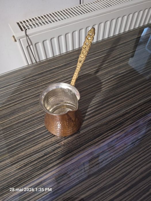 Ibric cafea turceasca Kaffia in stil otoman,, Zamac si Inox, Cupru antichizat, 200 ml