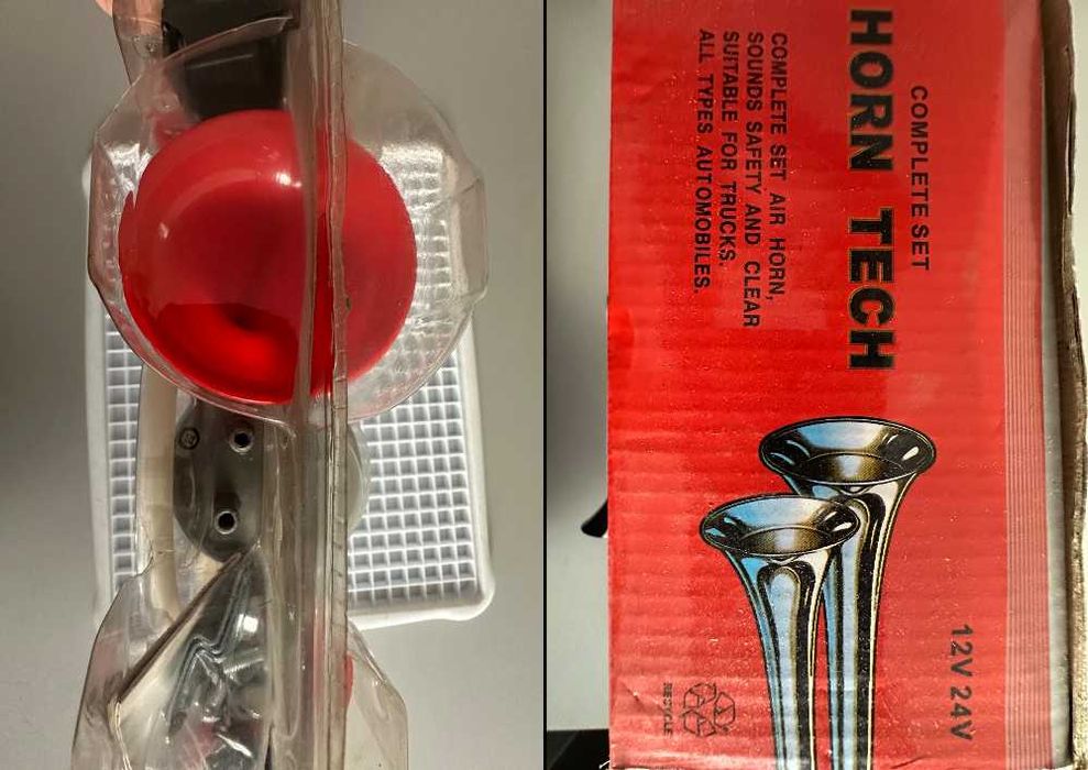Claxon cu aer - 3 trompete, 12V/24V