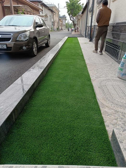 Установка искуственный газон