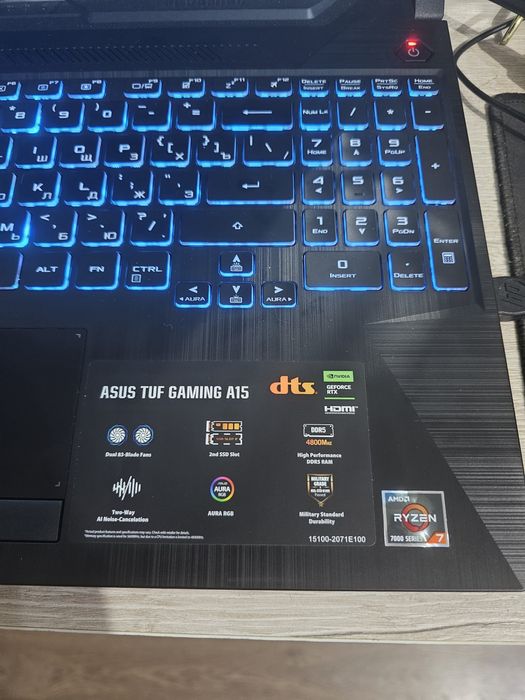 Продаю игровой ноутбук ASUS TUF Gaming A15 Пользовался меньше года