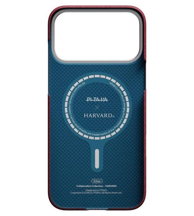 Карбонов Калъф с MagSafe Pitaka Edge Harvard Case за iPhone 17 Pro – Crimson