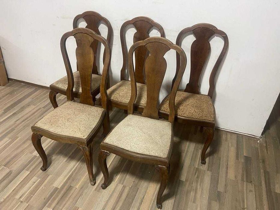5 buc Scaun Vintage cu spatar inalt; Scaun din lemn