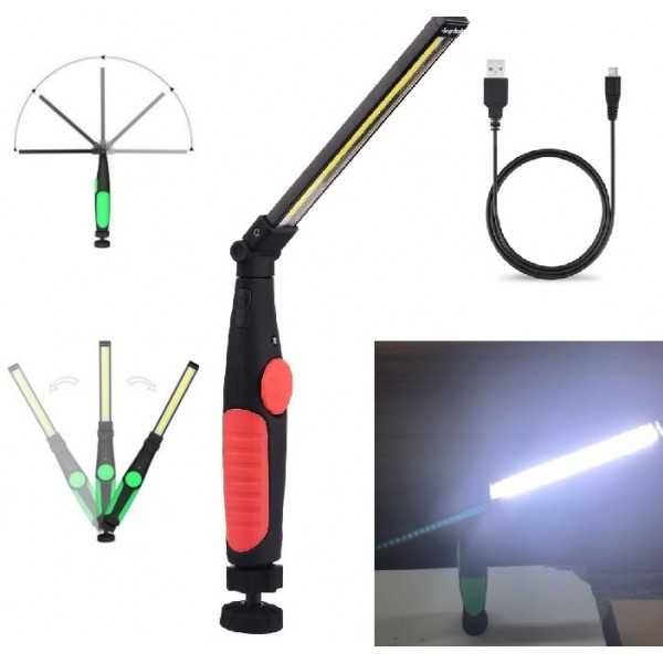 Безжична работна лампа с магнит, регулируема светлина и чупещо рамо