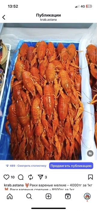 Раки вареные живые в маринаде