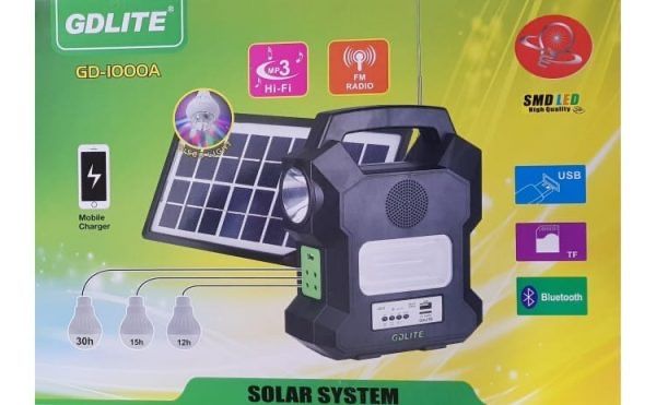 Kit Panou Solar Pentru Camping Cu Becuri Usb Radio Mp Lampa Cu