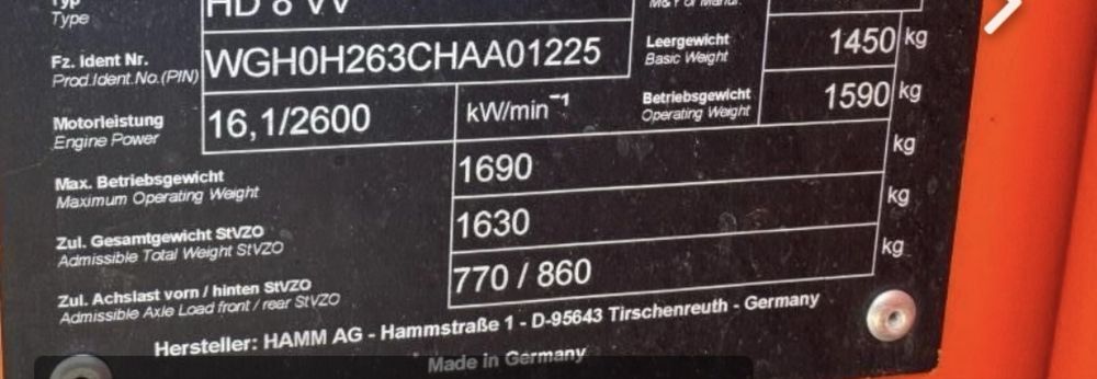 cilindru compactor ham 2017
