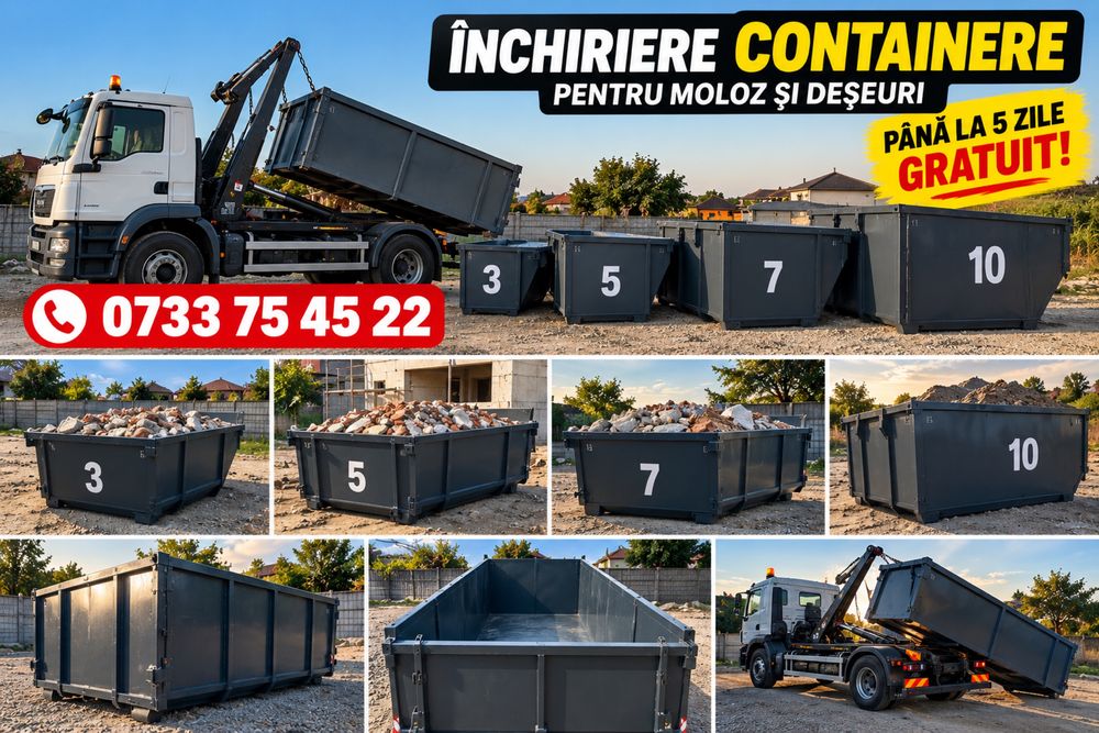 Închiriere containere pentru moloz și deșeuri