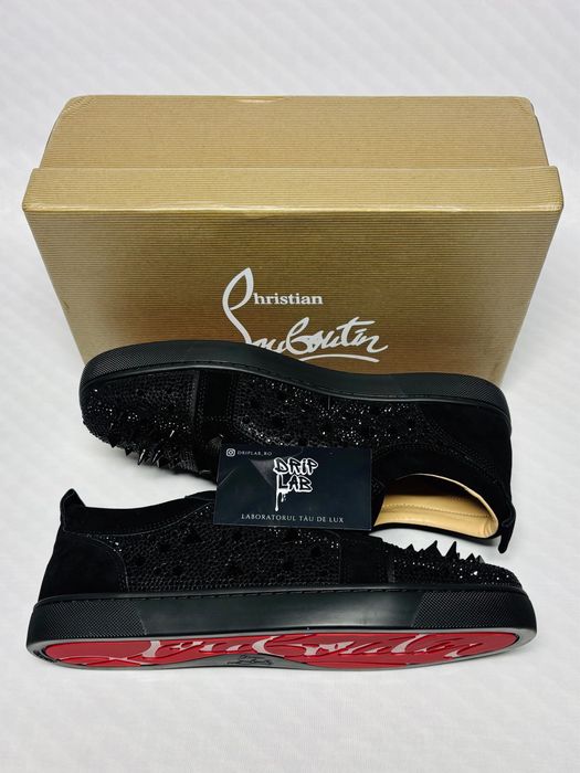 Louboutin low cristal negru tepi