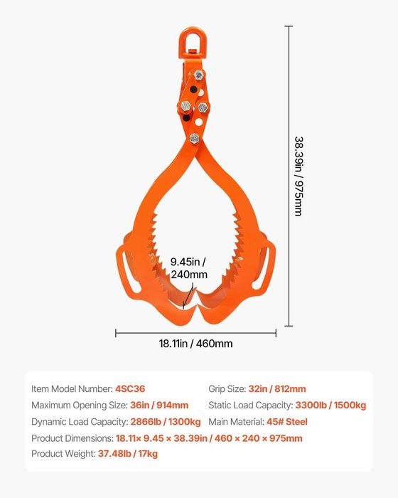 Cleste ridicare busteni 1560 Kg