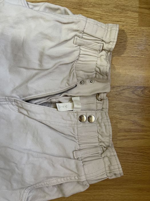 Blugi crem, talie înaltă, H&M