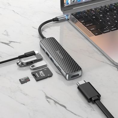 Hub Usb-C HOCO HB24 Usb-A 3.0 Usb-A Usb-C HDMI Card