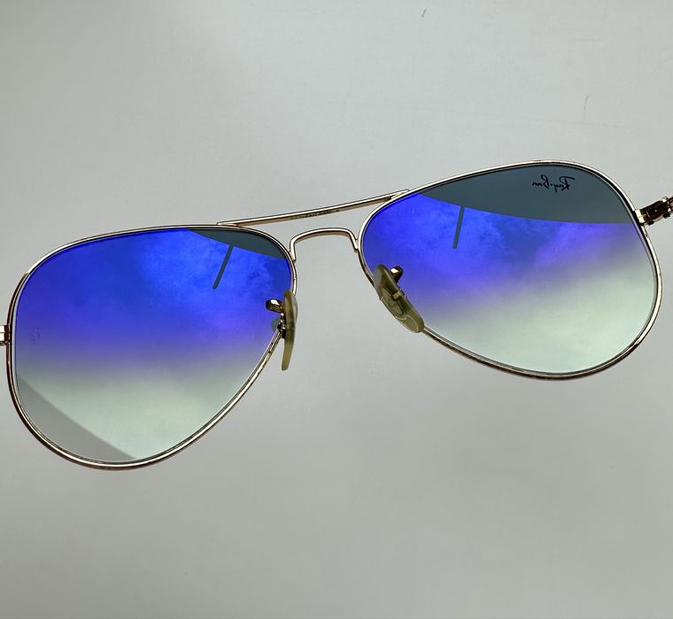 Ray Ban RB3025 aviator 55мм/светло син градиент/Made in Italy