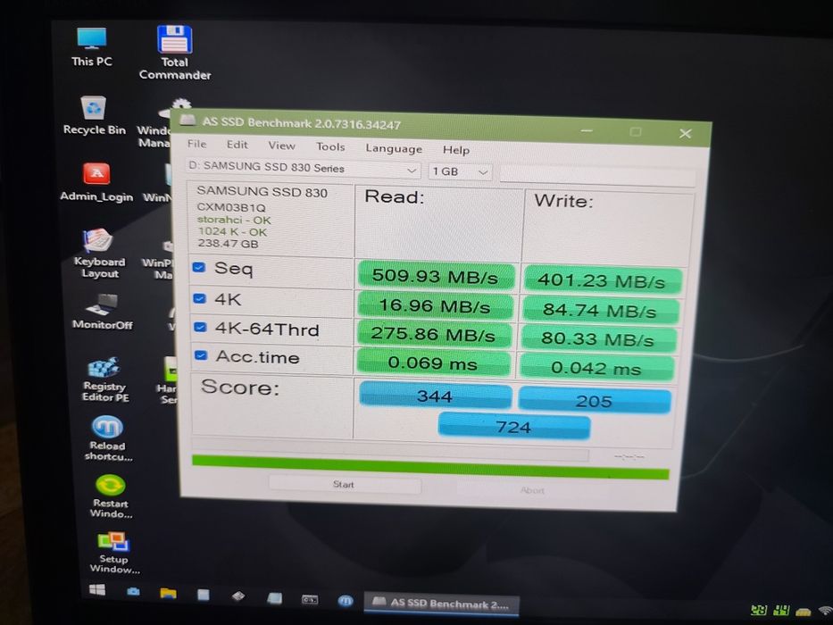 Ssd Samsung 830 Series 256 gb 100%