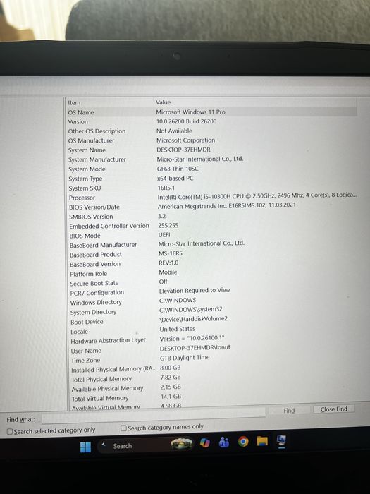 Laptop msi gaming i5