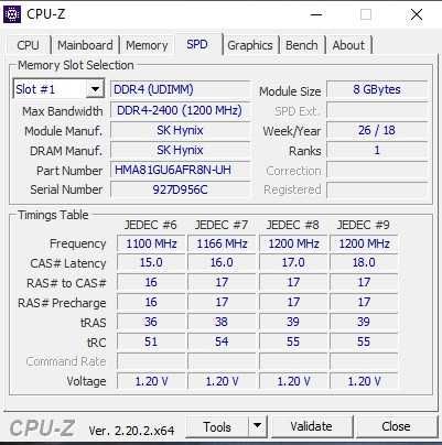 Рам Памет: SKHynix 16GB (2x8GB) DDR4 2400MHz CL17