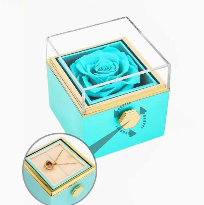 Луксозна подаръчна кутия с консервативна синя роза