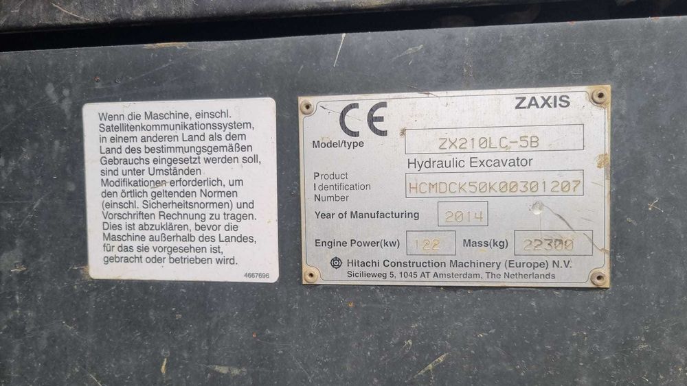 Excavator Hitachi ZX210