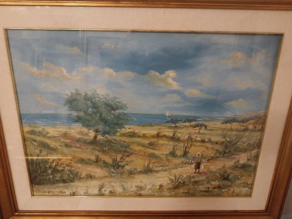 "Peisaj din Sardinia" - Pictură ulei pe pânză (1978, Italia)