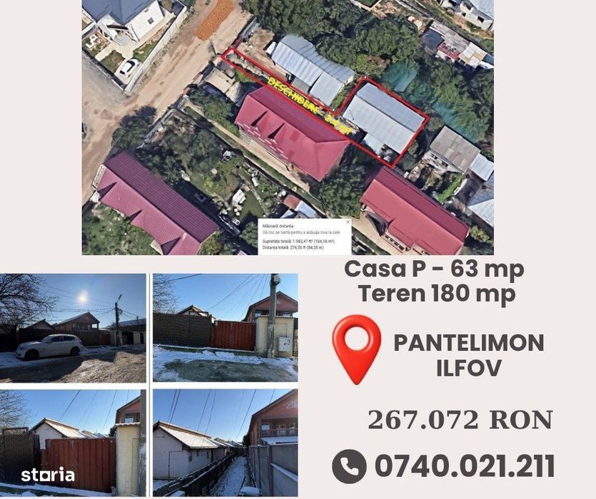 Pantelimon - Casa P - 63 mp + Teren 180 mp, Ilfov