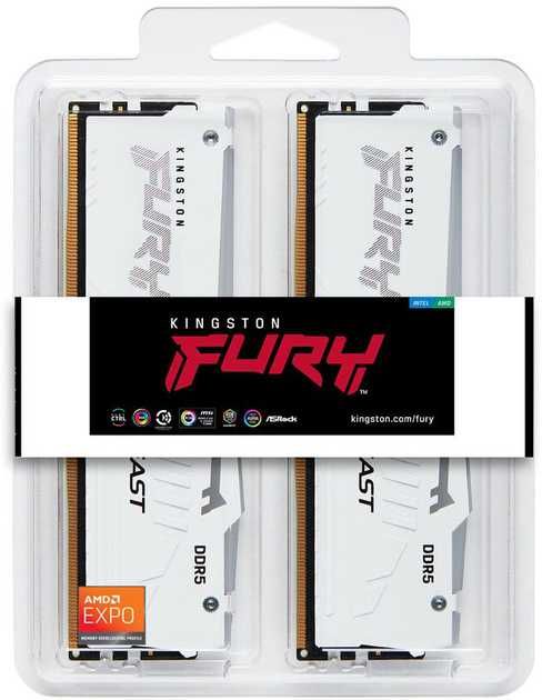 32GB Ram DDR5 6400 mhz cl 32 Kingston Fury Beast 2x16 Alb/White