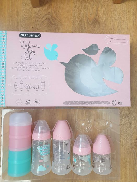 Set 4 biberoane Suavinex Welcome Baby + dozator