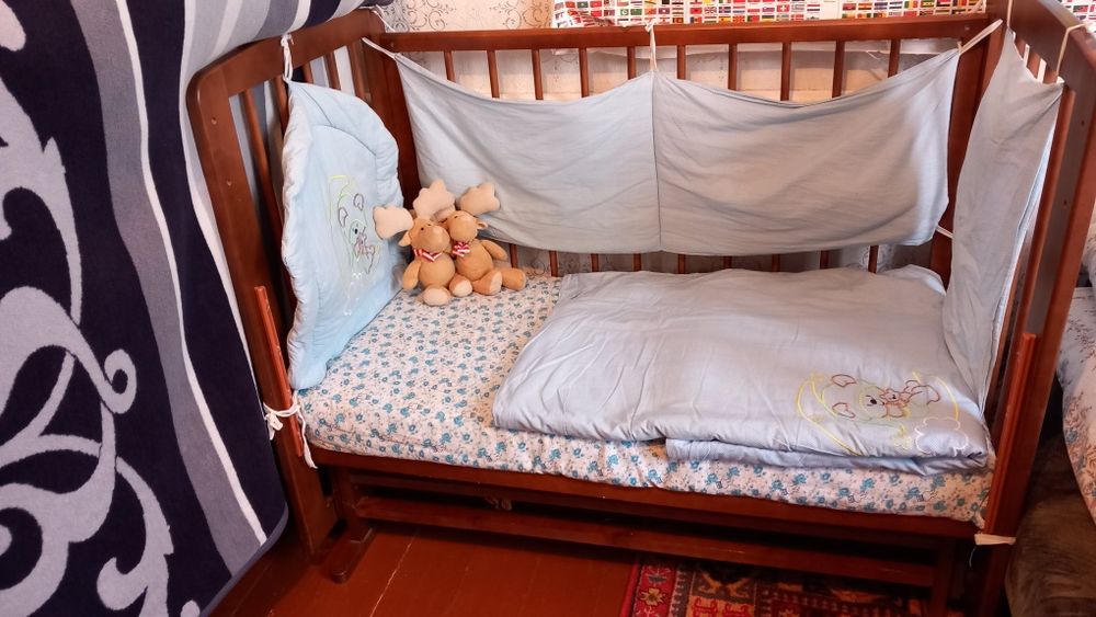 Детская манежка натуральное дерево