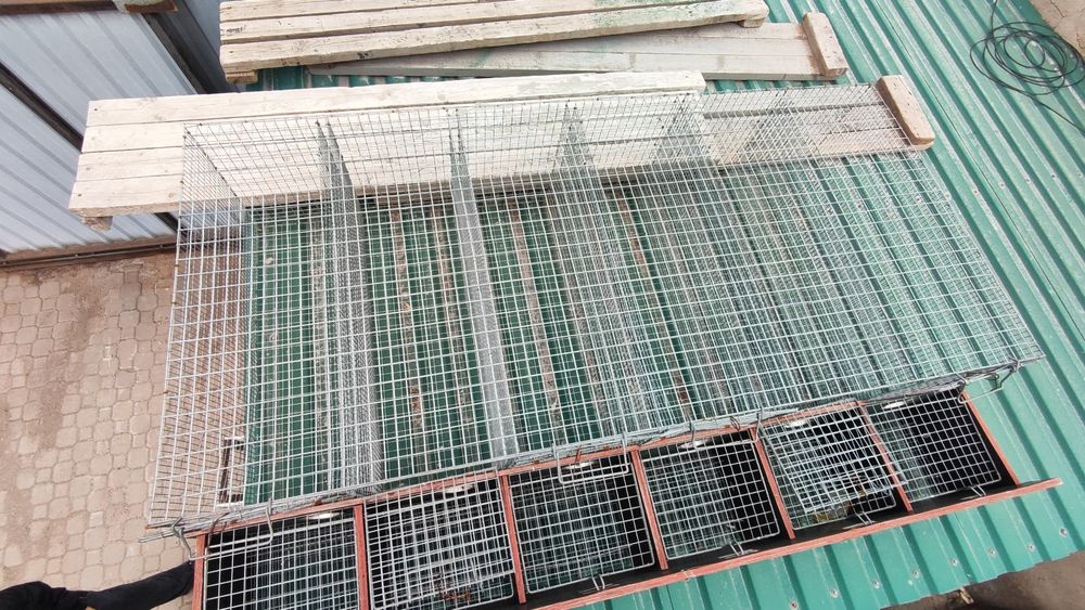 Большая клетка 6-секционная, 100×195×46 см для фермерского хозяйства