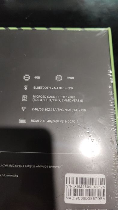 Ugoos X5M Pro TV Box Android 14 Amlogic S905x5M 4Gb Ram 32Gb Rom Нов