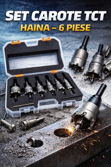 Set Carote TCT Haina 6 Piese Metal