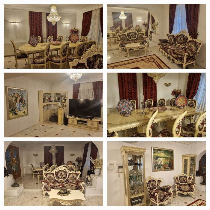 Mobila de lux lemn masiv tapitate