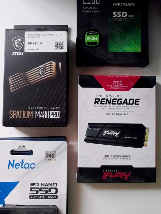 Новые 2TB Kingston Fury / MSI Spatium PRO (7400/7000, TLC 176L, 2GB)