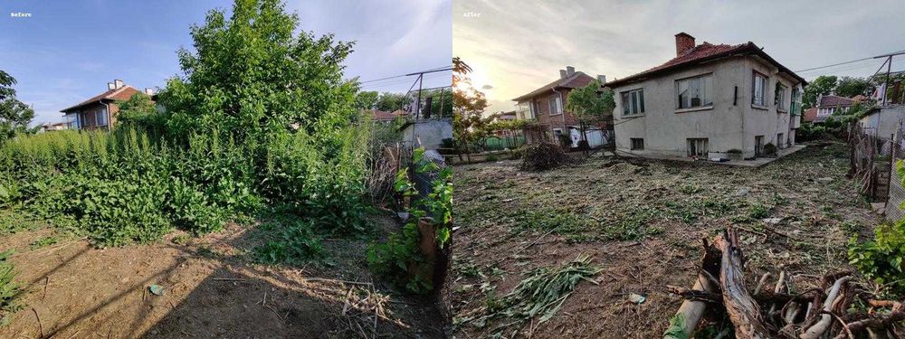 Почистване и поддръжка на дворове, градини и външни пространства.