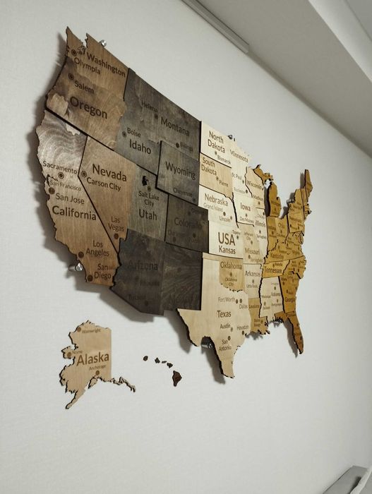 3D Yog‘och AQSH Xaritasi, 3Д карта США, 3d karta, USA map