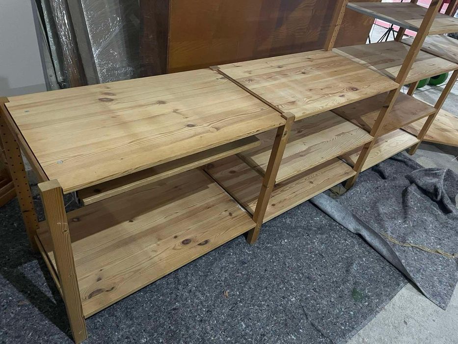 Дървен ъглов стелаж ,модулен - 335 /123 / 230 височина