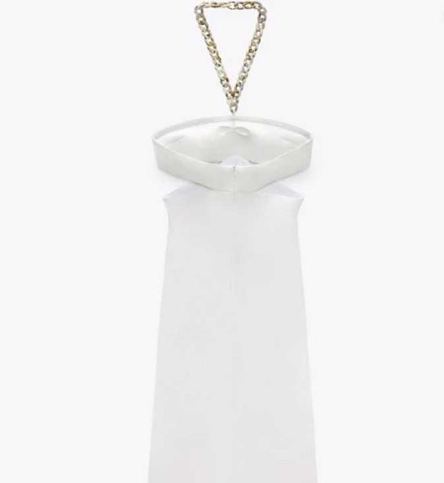 Zara rochie cut out alb lant la gat midi super calitate XS noua