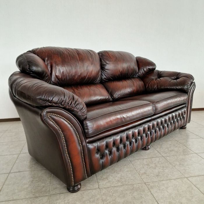 Кожена холна  гарнитура Честърфийлд Chesterfield