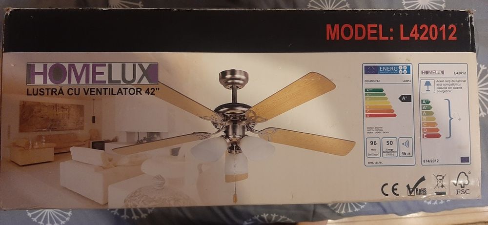 Lustra cu ventilator  sigilata