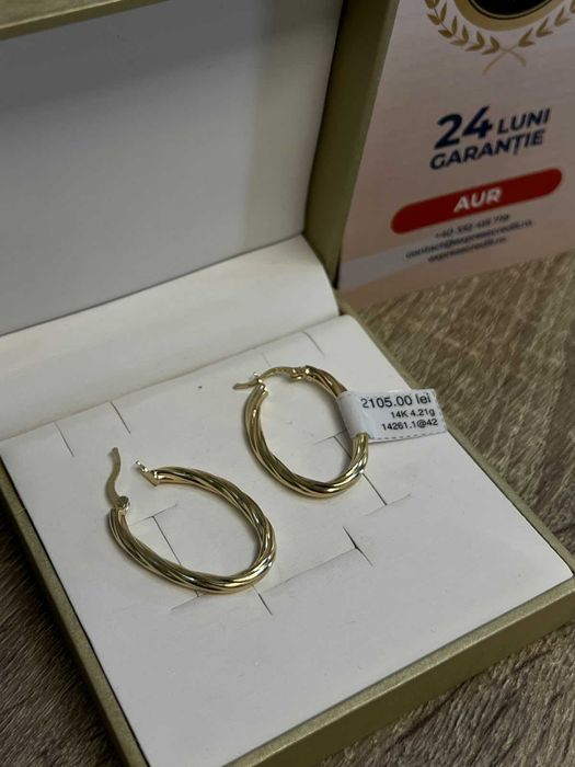 Cercei Aur 14K 4.21gr (AG42 B.14261) GARANTIE 24 LUNI