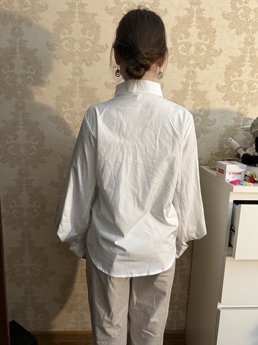 Рубашка белая с широким рукавом