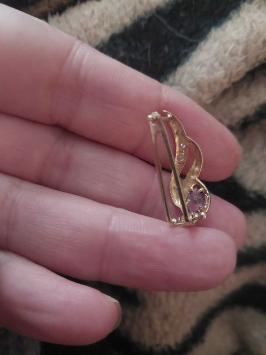 Златна висулка 18 кр. Бяло злато Цитрин