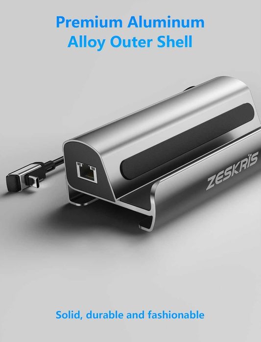 Docking Station Steam Deck, ZESKRIS Dock 6în1 4K HDMI,Gigabit,100W