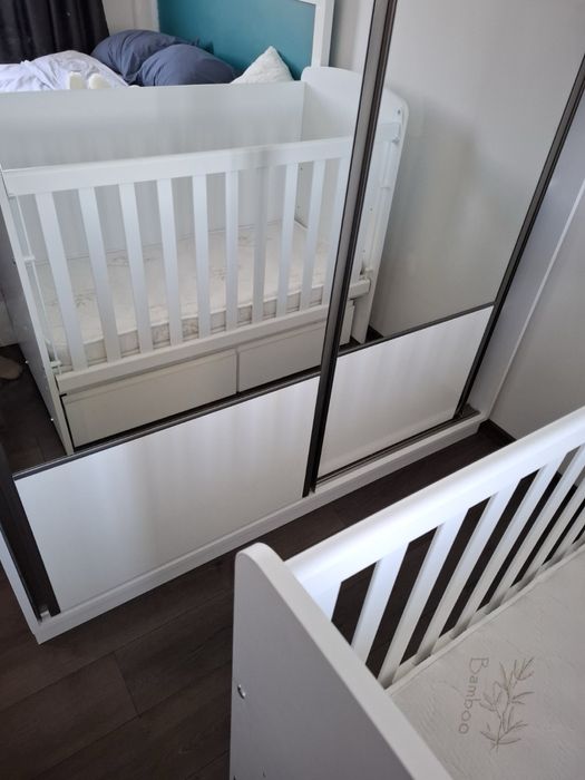 Дървена кошара с матрак Никол бейби