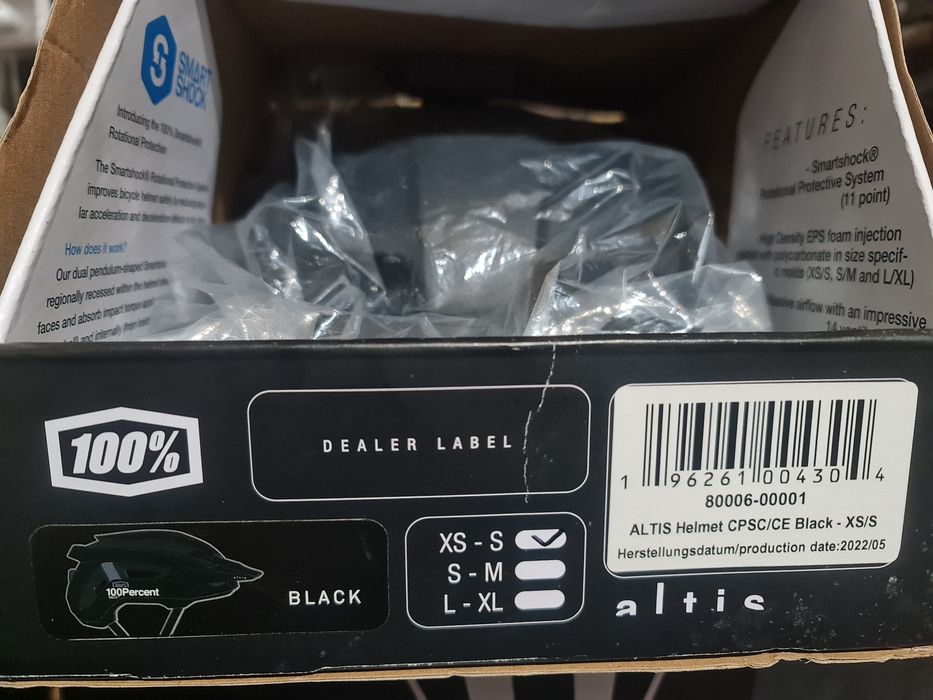 Casca bicicleta 100% Altis mărime XS - S (50-55 cm) neagra