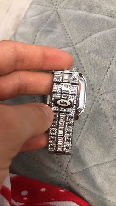 ceas cartier santos iced out
