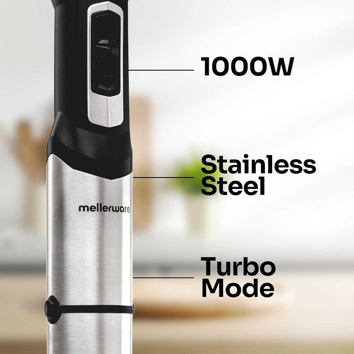 Нов МОЩЕН Пасатор с Чопър Mellerware Spiro, 1000W, Неръждаем Стомана