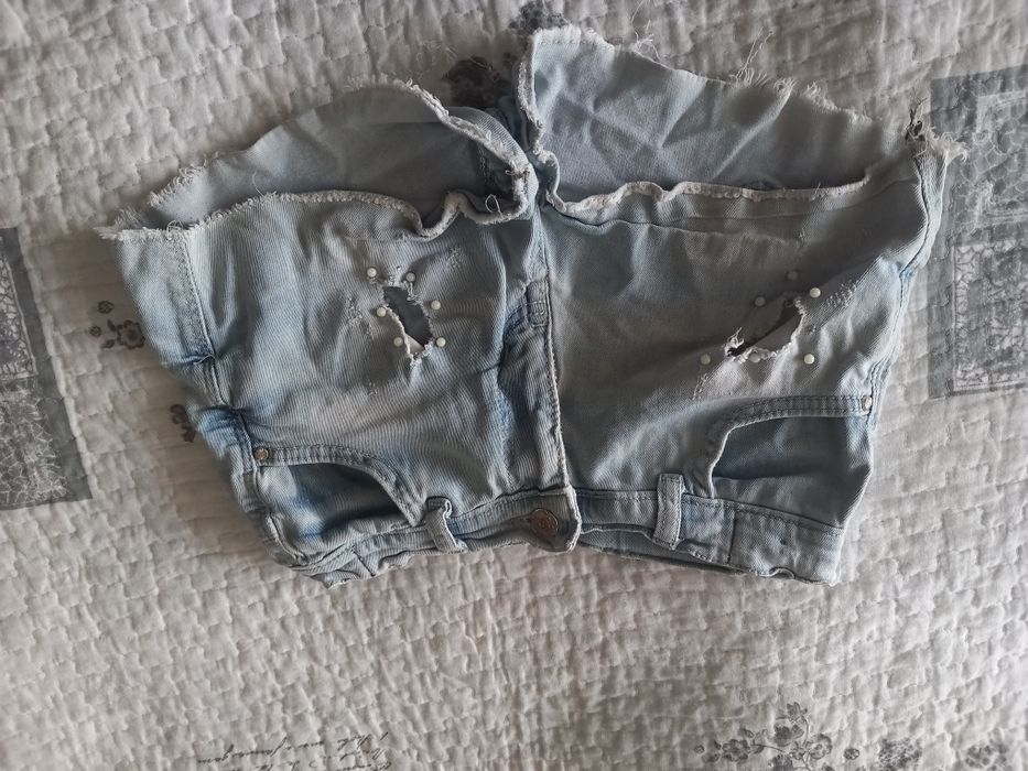 Къси дънкови панталонки за момиче146см