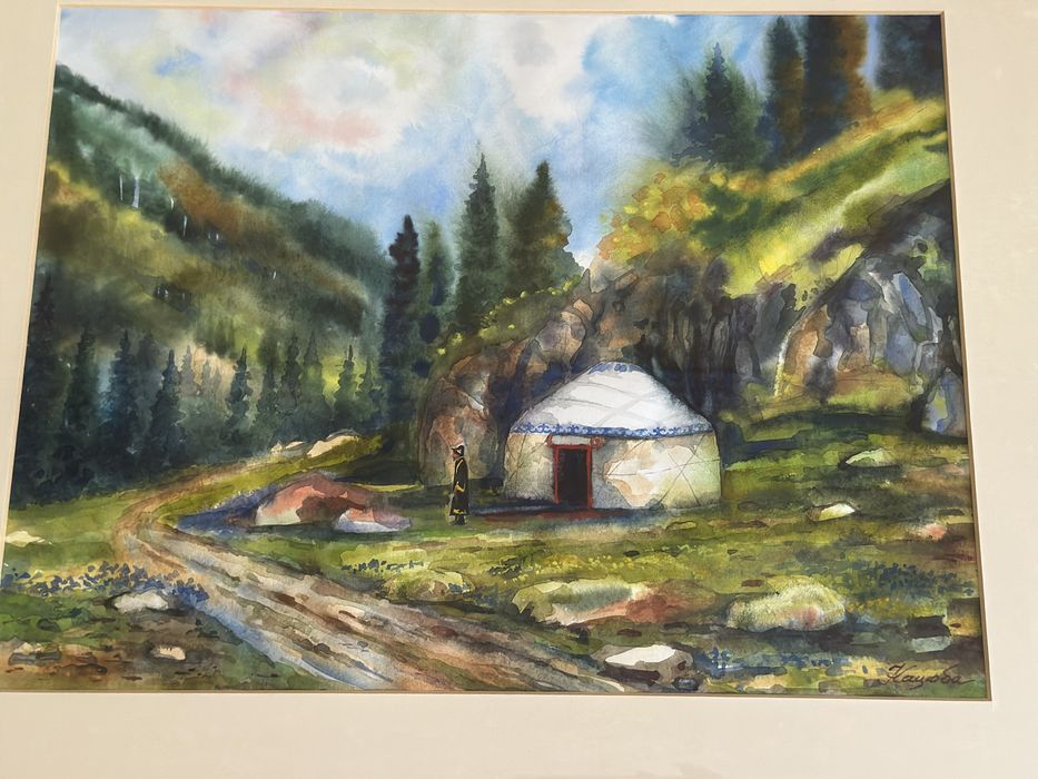 Картина Ольги Кацюбы « Юрта в горах» 2008 года.
