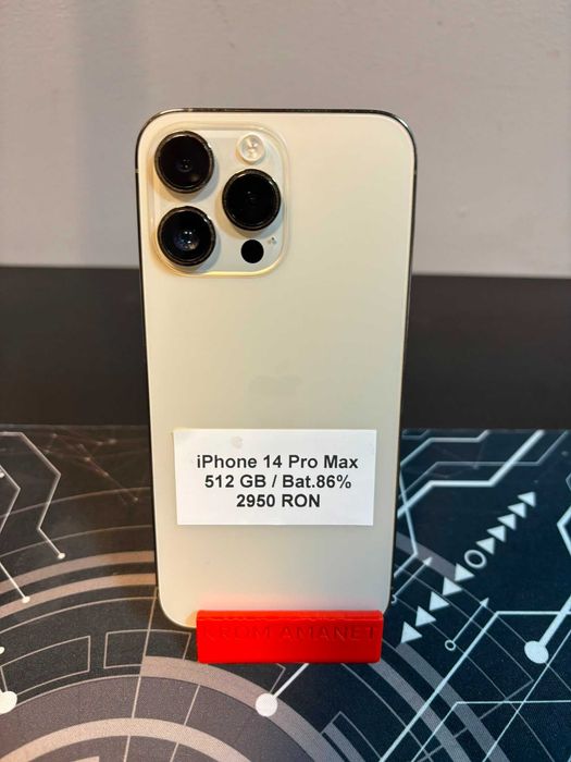 iPhone 14 PRO MAX GOLD / 512 GB / Bat.86 % / Garantie * Krom Amanet Margeanului *